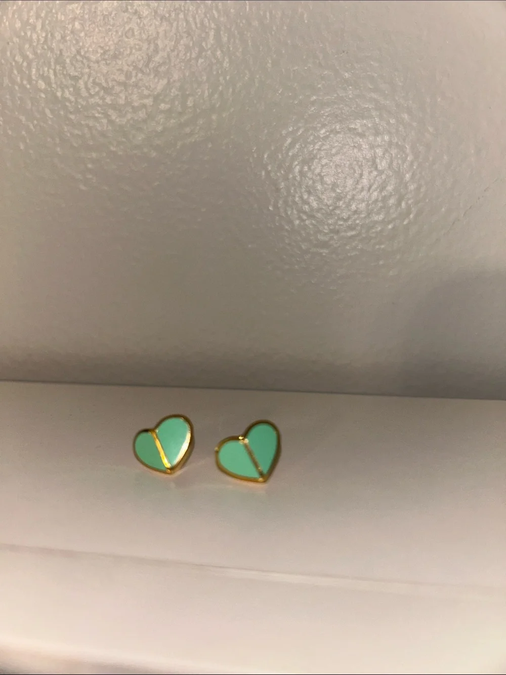 Kate spade Gold-Trim Mint Green Heart Stud Earrings - Women Jewelry